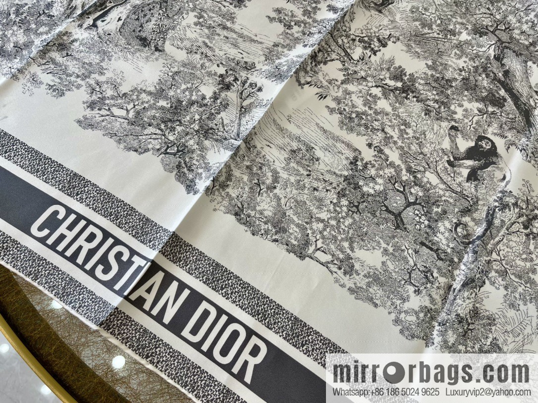 Dior 100% Silk New Sauvage Printed Square Towel