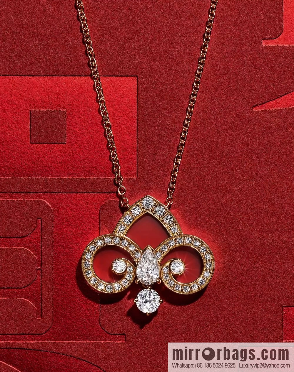 TIFFANY & CO. Tiffany & Co. [Chinese New Year Limited Edition] Fleur deLis key pendant necklace