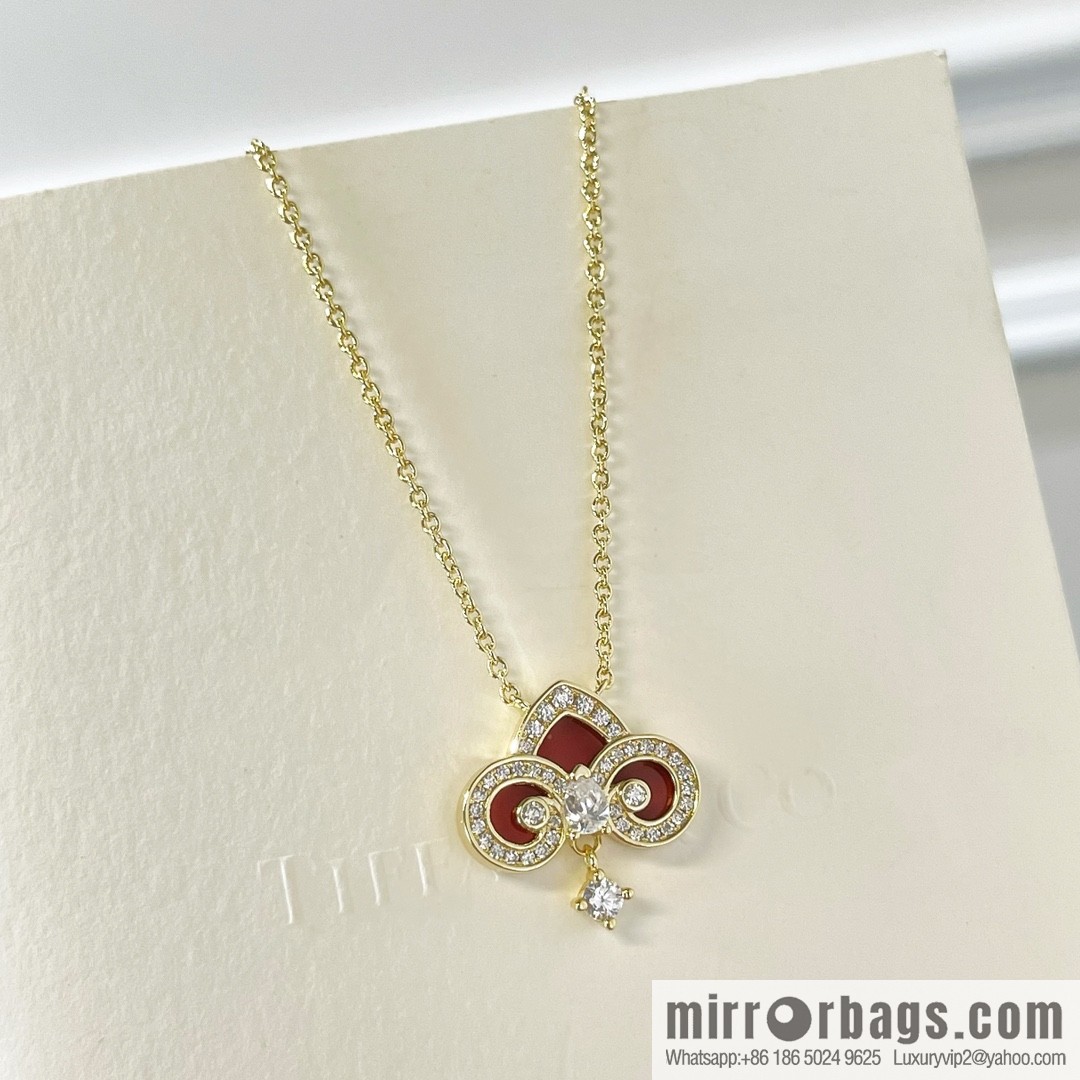 TIFFANY & CO. Tiffany & Co. [Chinese New Year Limited Edition] Fleur deLis key pendant necklace