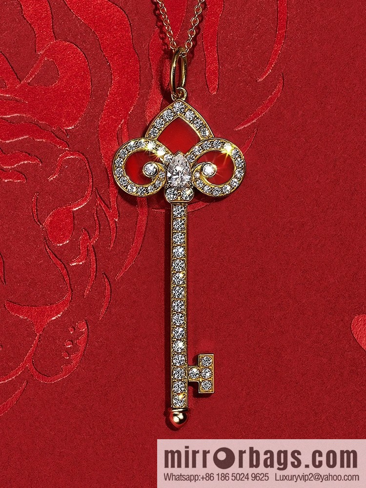 TIFFANY & CO. Tiffany & Co. [Chinese New Year Limited Edition] Fleur de Lis key pendant necklace