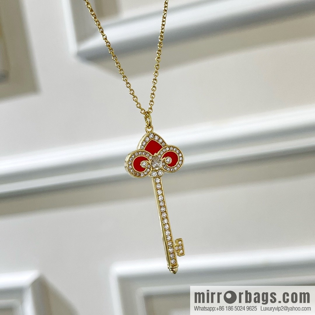 TIFFANY & CO. Tiffany & Co. [Chinese New Year Limited Edition] Fleur de Lis key pendant necklace