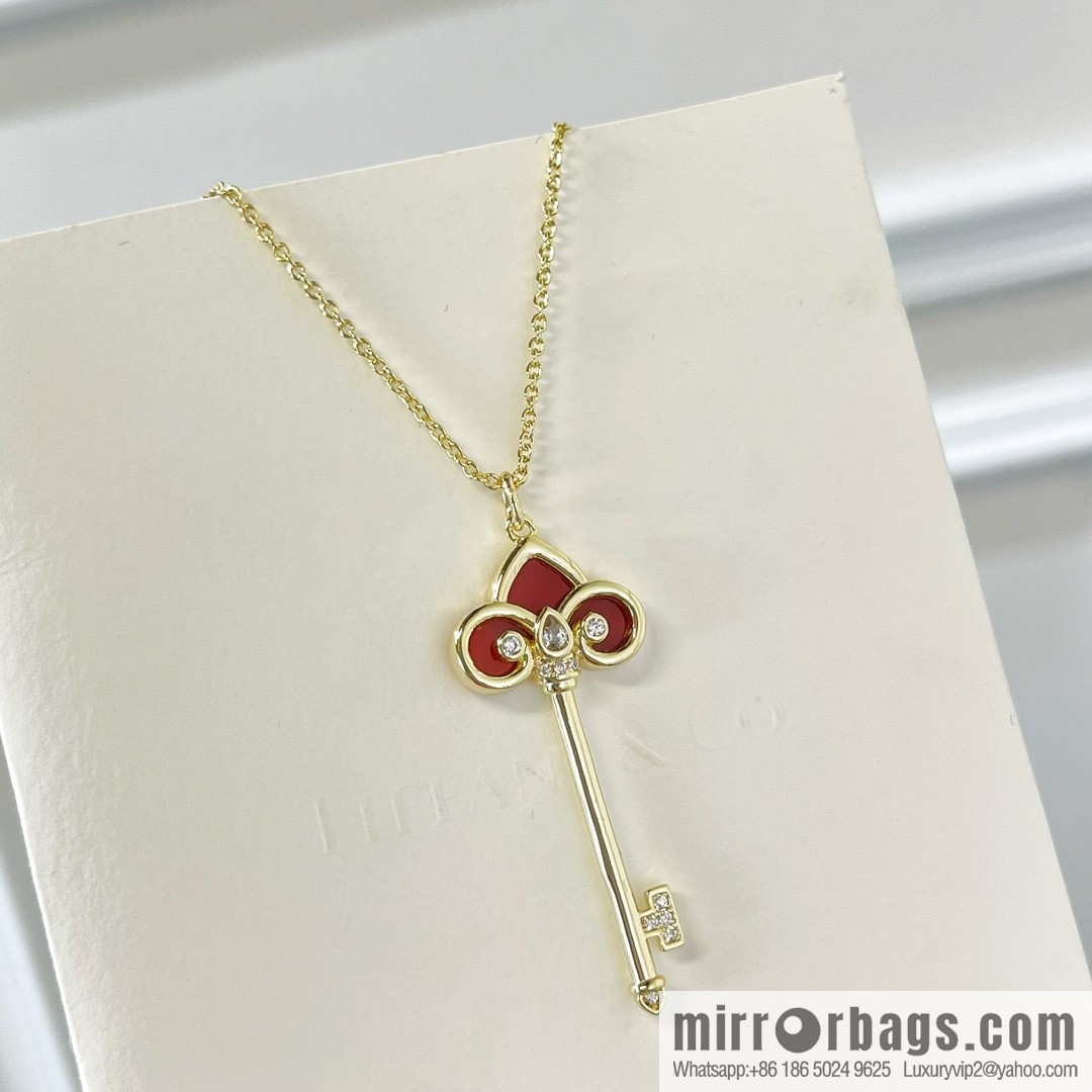 TIFFANY & CO. Tiffany & Co. [Chinese New Year Limited Edition] Fleur de Lis key pendant necklace