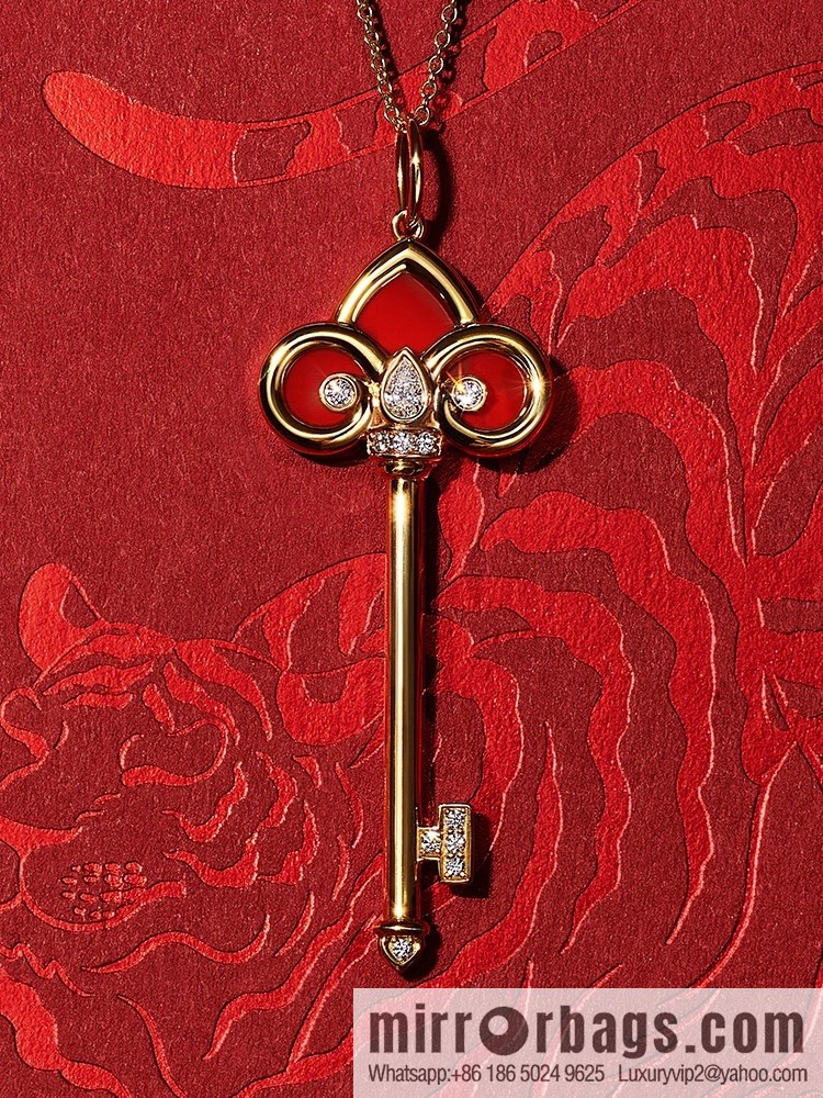 TIFFANY & CO. Tiffany & Co. [Chinese New Year Limited Edition] Fleur de Lis key pendant necklace