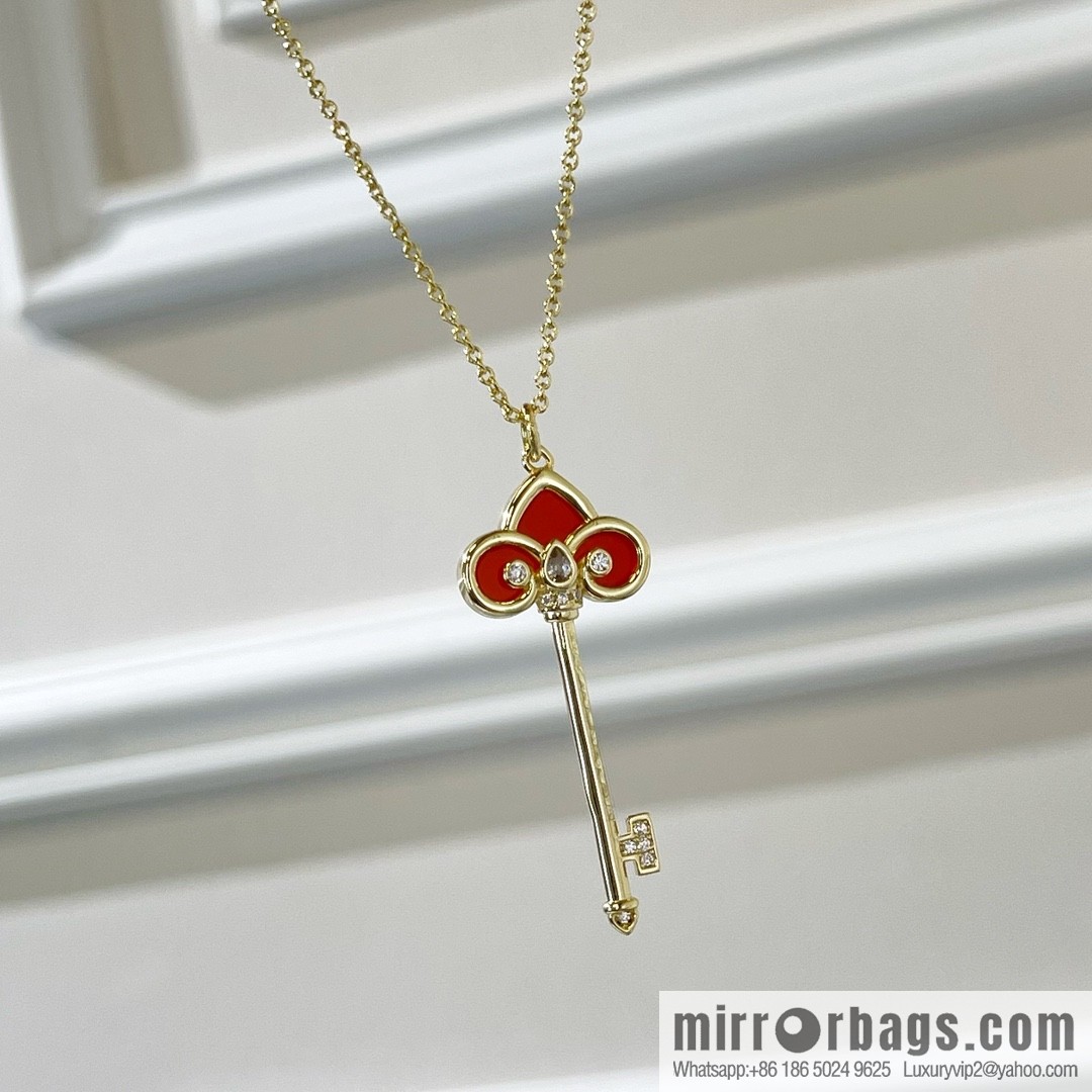 TIFFANY & CO. Tiffany & Co. [Chinese New Year Limited Edition] Fleur de Lis key pendant necklace