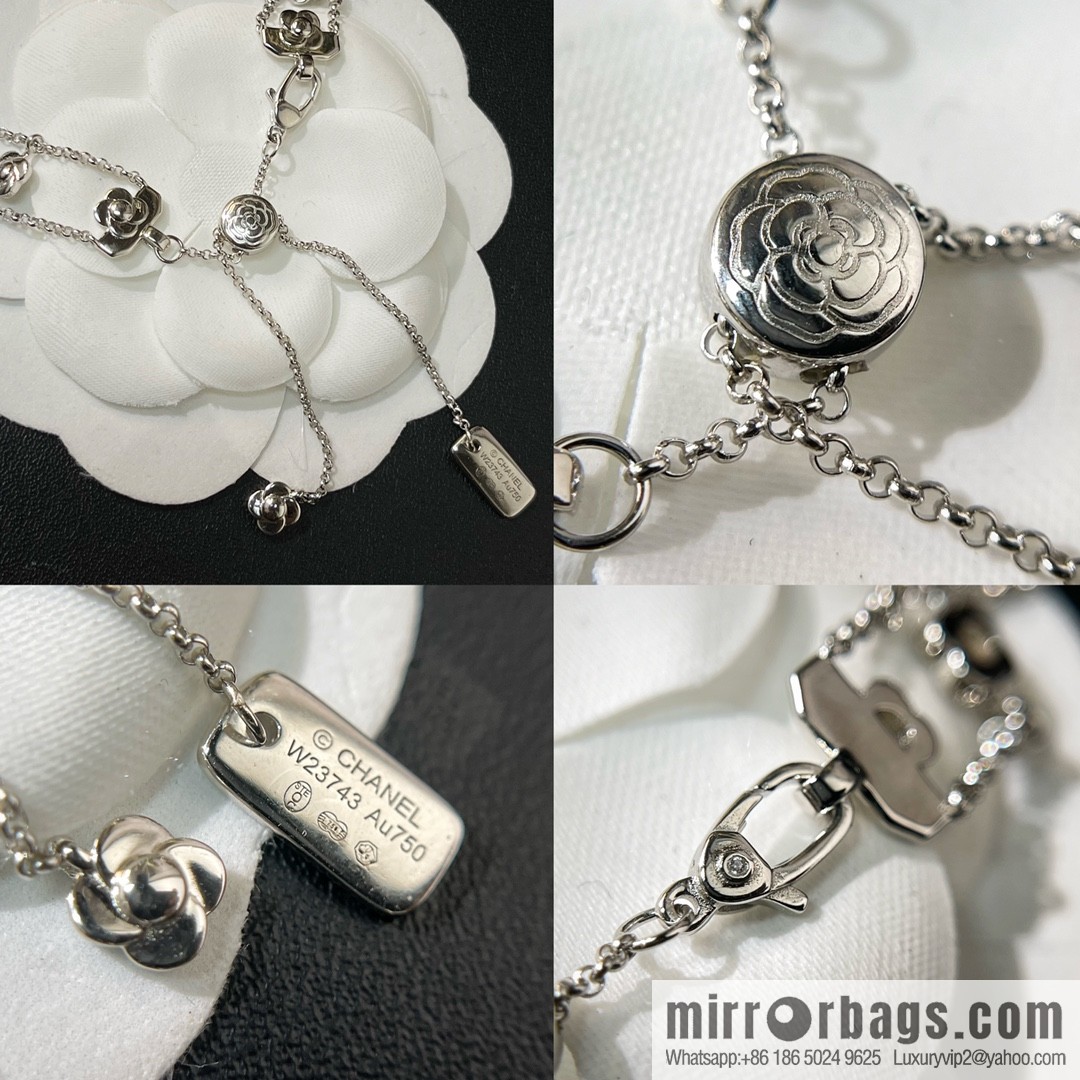 New ☑️ Chanel double c double layer camellia necklace bracelet