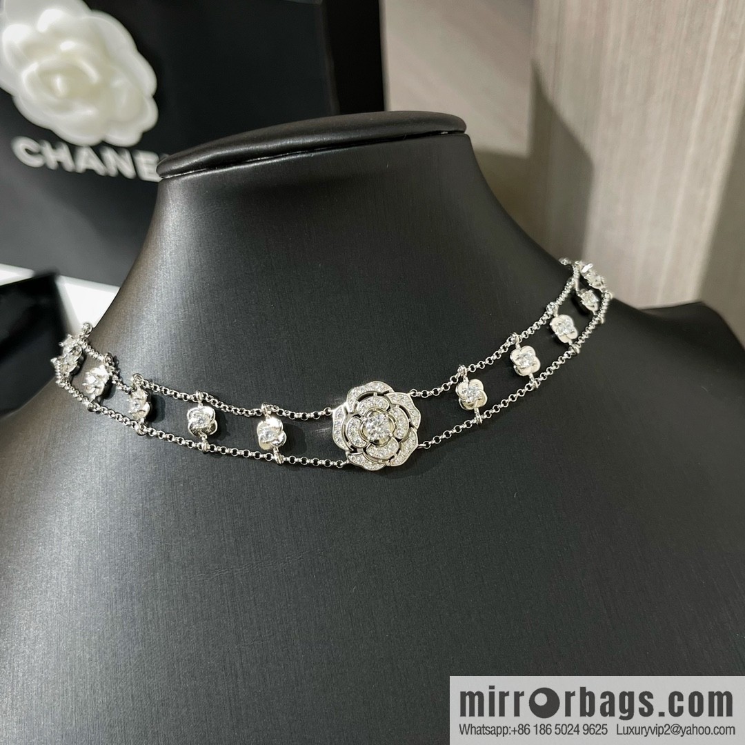 New ☑️ Chanel double c double layer camellia necklace bracelet