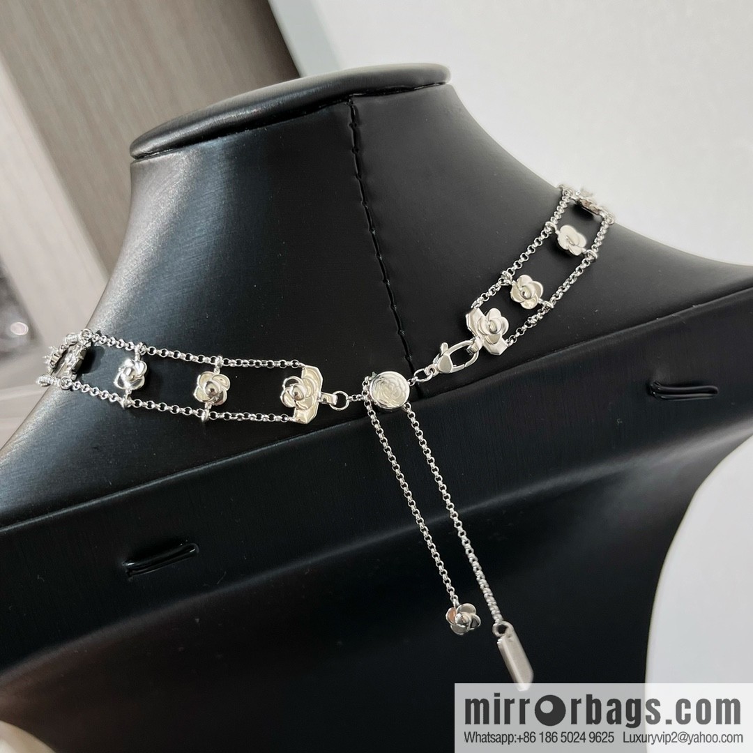 New ☑️ Chanel double c double layer camellia necklace bracelet