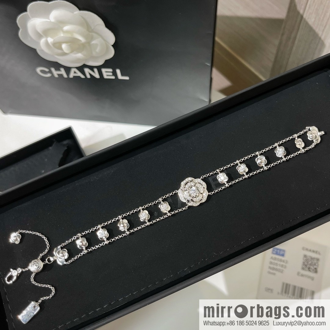 New ☑️ Chanel double c double layer camellia necklace bracelet