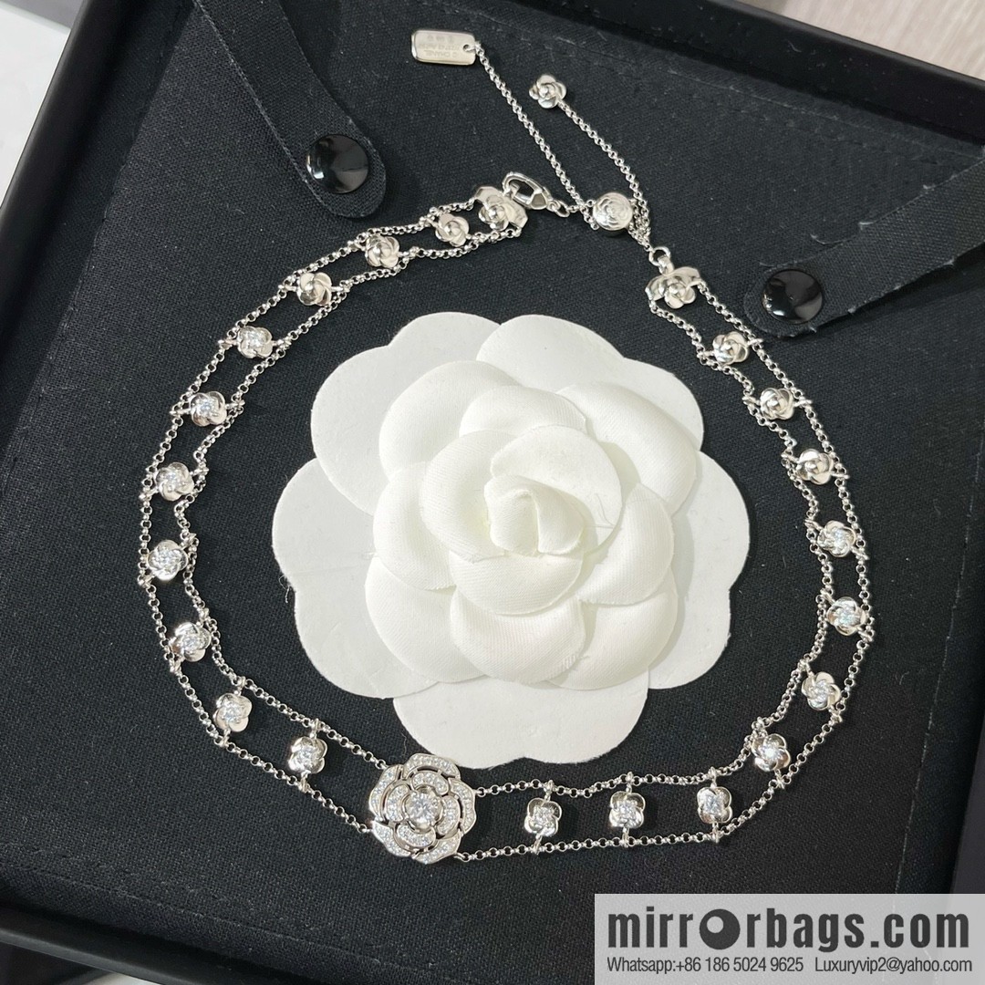 New ☑️ Chanel double c double layer camellia necklace bracelet