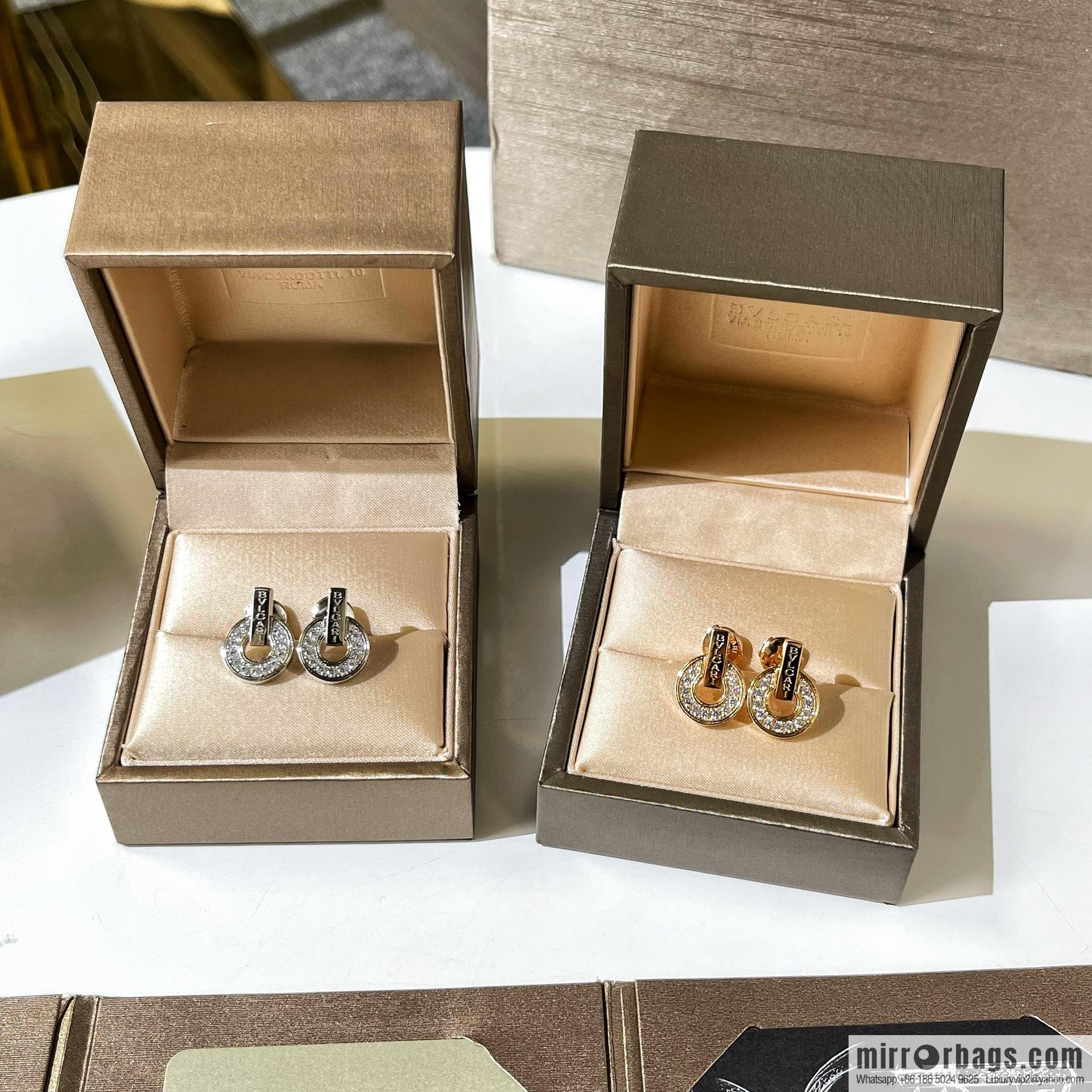 BVLGARI Bulgari diamond round cake earrings necklace