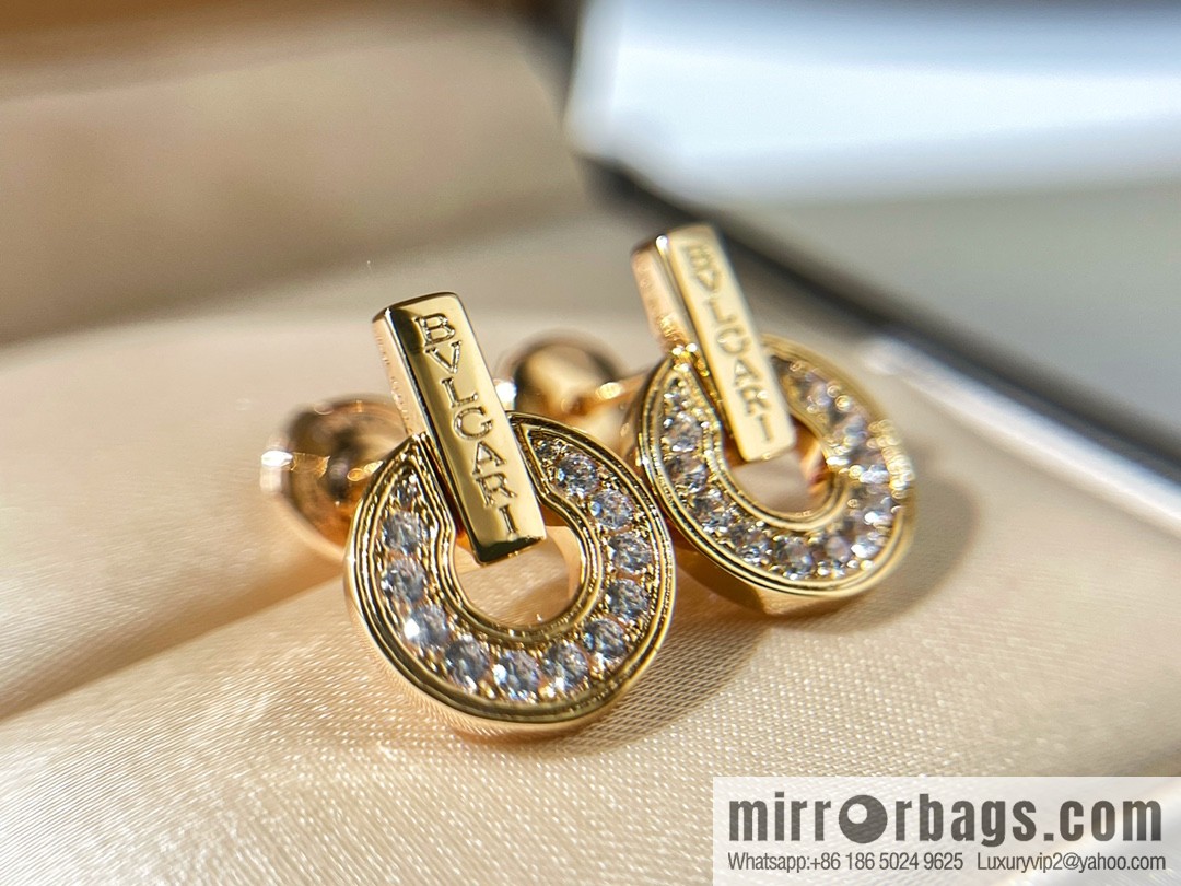 BVLGARI Bulgari diamond round cake earrings necklace