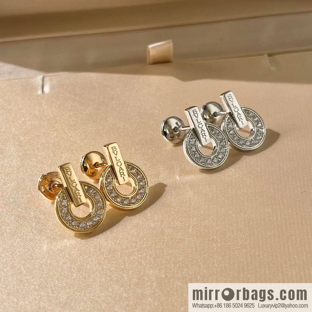BVLGARI Bulgari diamond round cake earrings necklace
