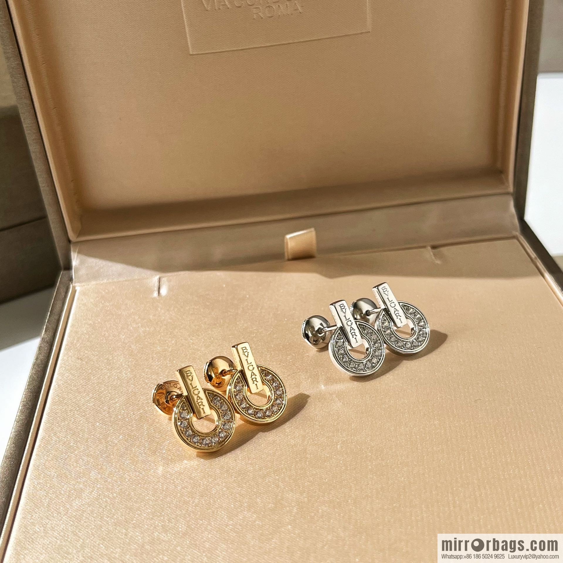 BVLGARI Bulgari diamond round cake earrings necklace