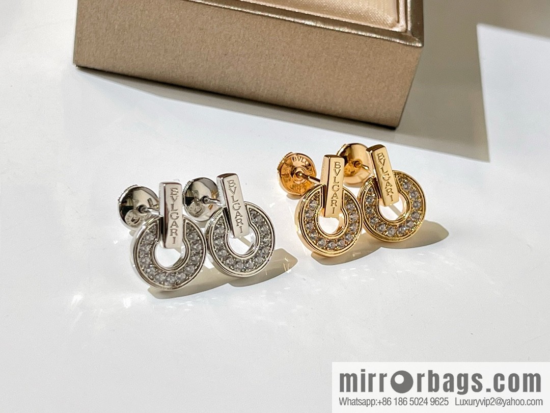 BVLGARI Bulgari diamond round cake earrings necklace