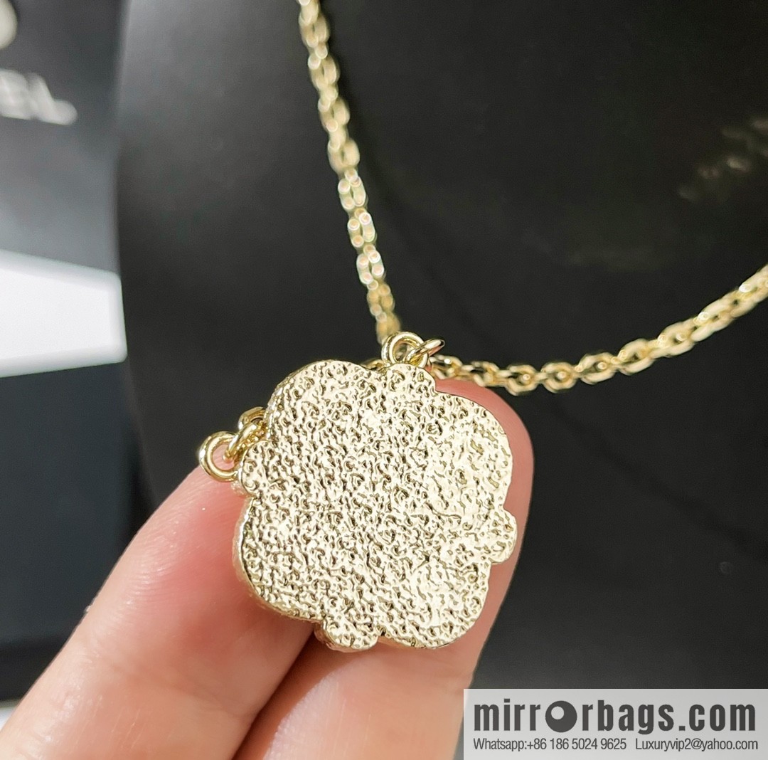 2021 new Chanel square spade heart double c necklace