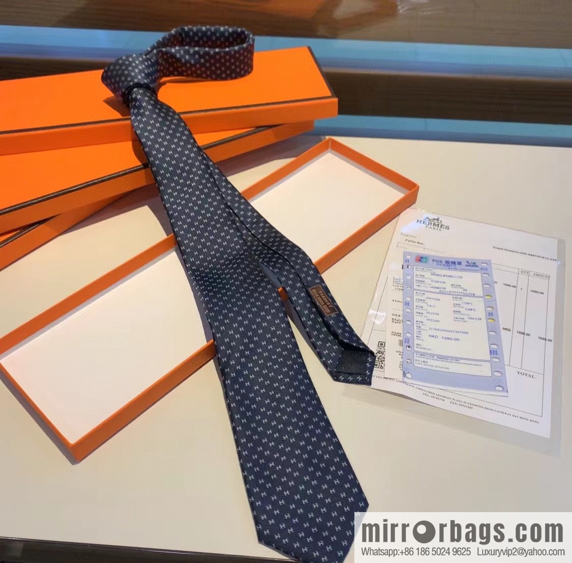 Hermes H letter men's new tie series