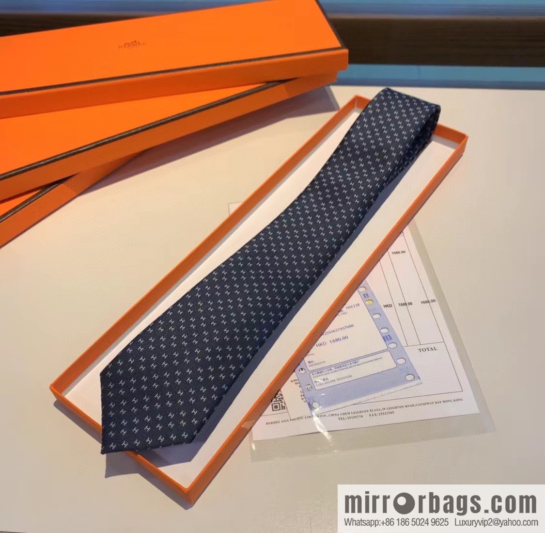 Hermes H letter men's new tie series