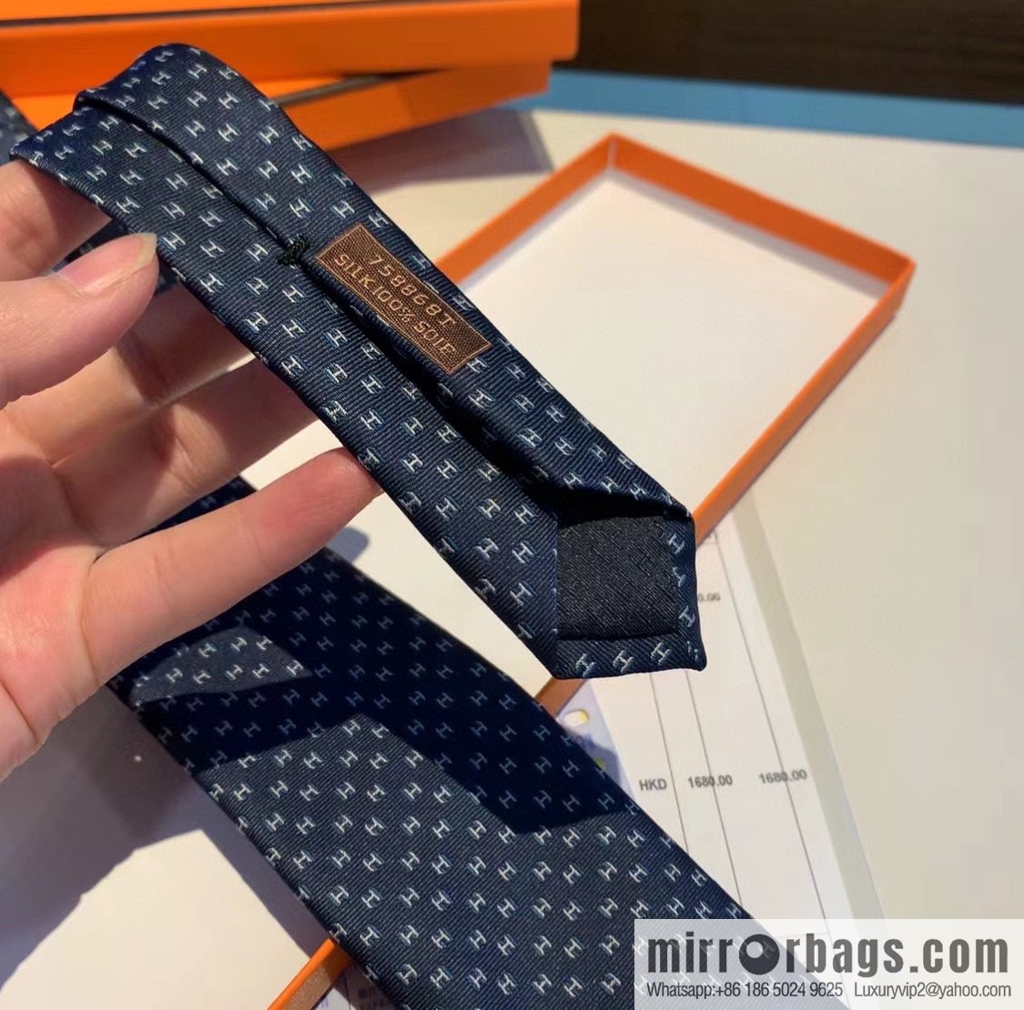Hermes H letter men's new tie series
