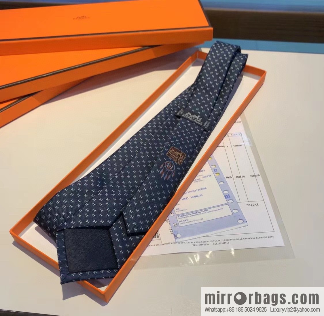 Hermes H letter men's new tie series
