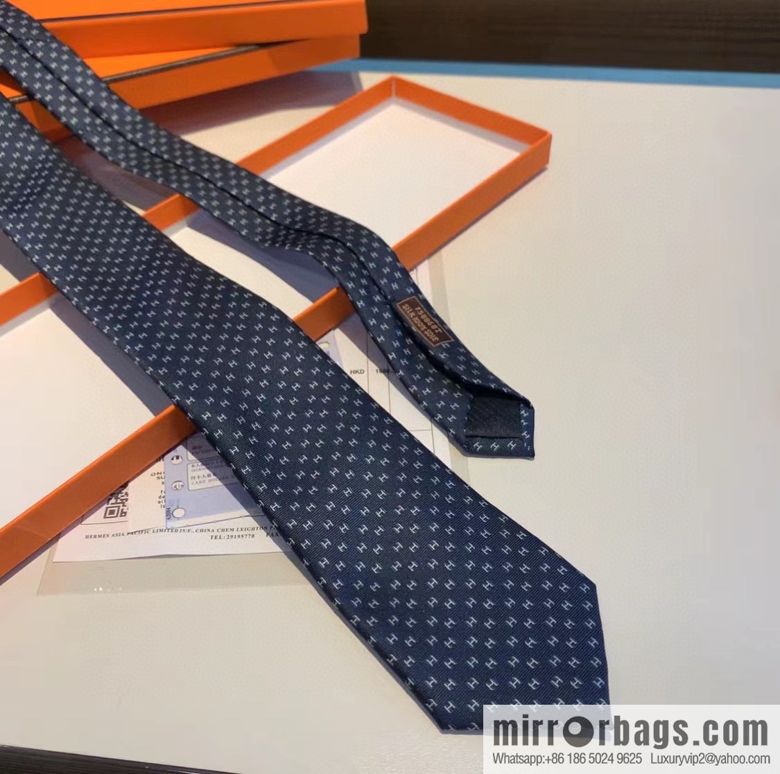 Hermes H letter men's new tie series