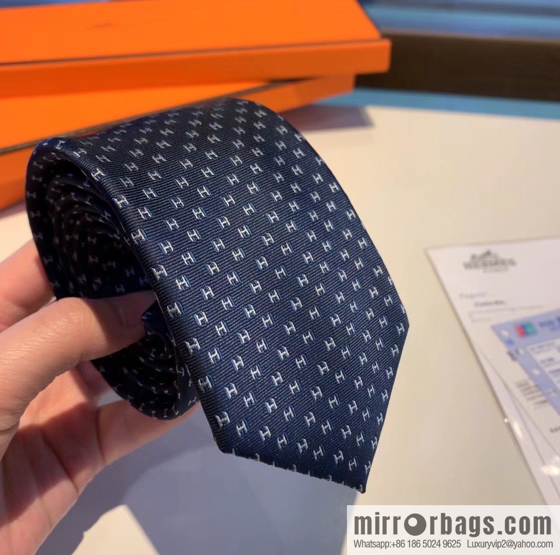 Hermes H letter men's new tie series