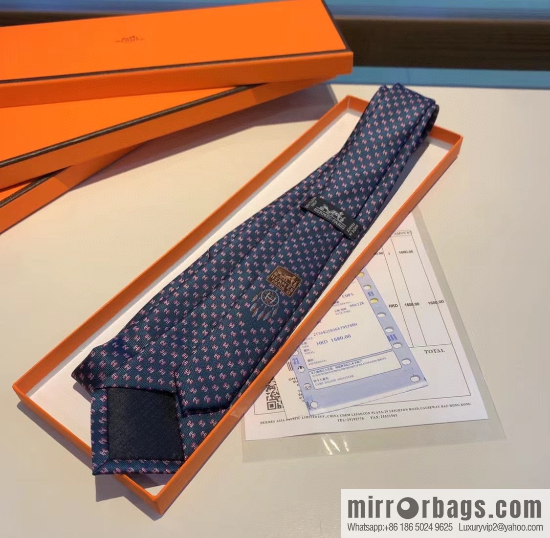 Hermes H letter men's new tie series