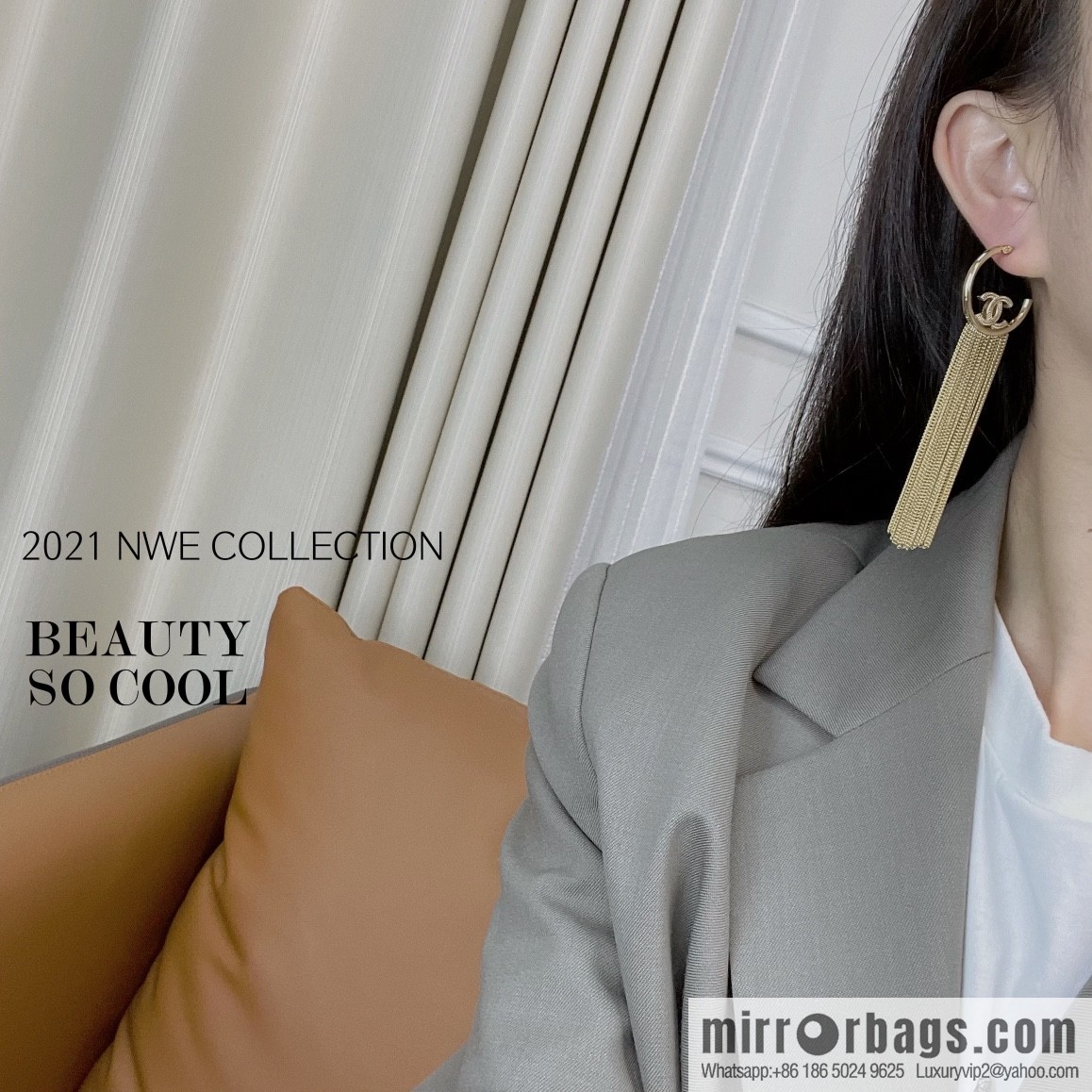 New ☑️ Chanel double c fringed stud earrings