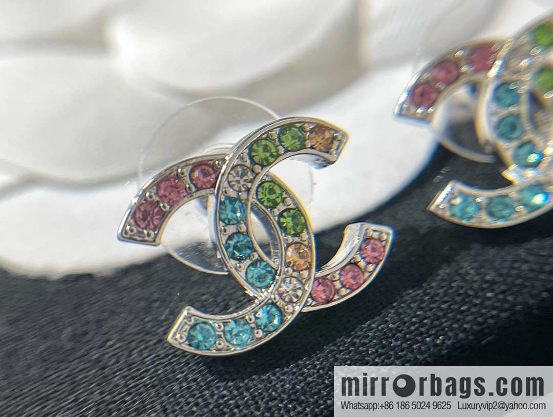 New ☑️ Chanel double c full diamond stud earrings