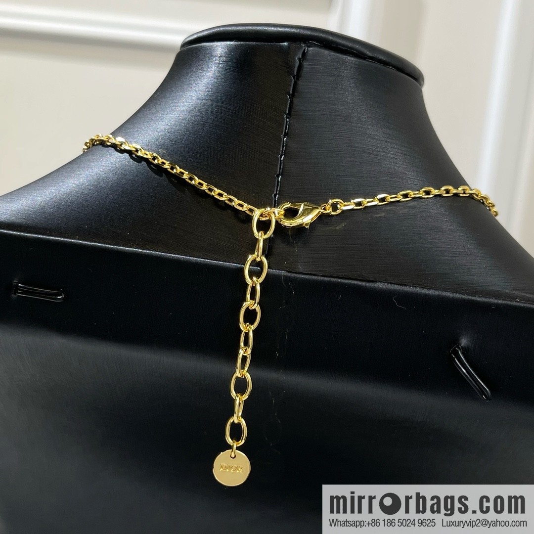 New ☑️ Dior gold CD pearl star necklace