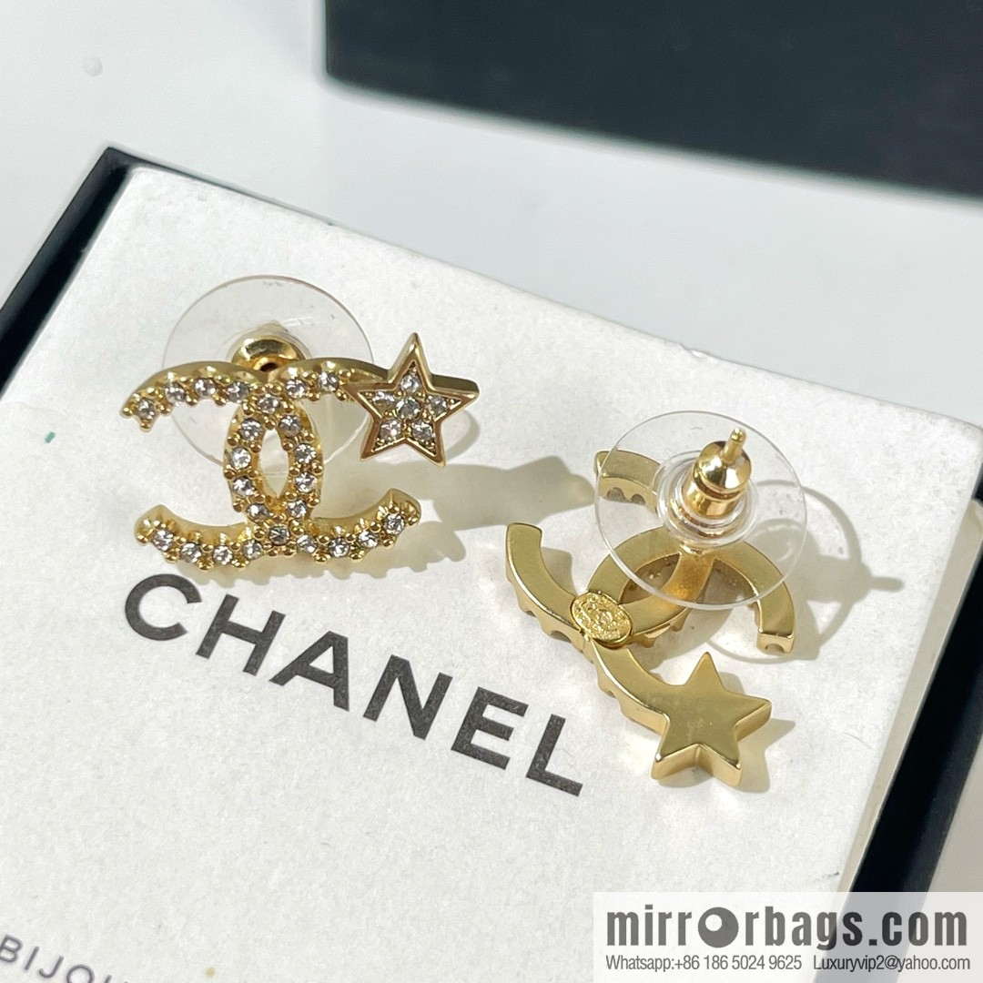 New ☑️ Chanel full diamond double c star stud earrings