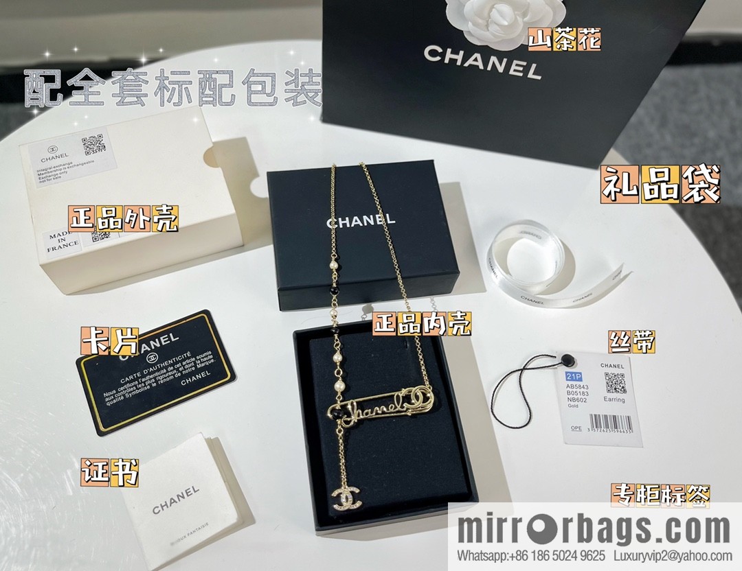 New ☑️ Chanel double c fringed pearl pin 🧷 necklace