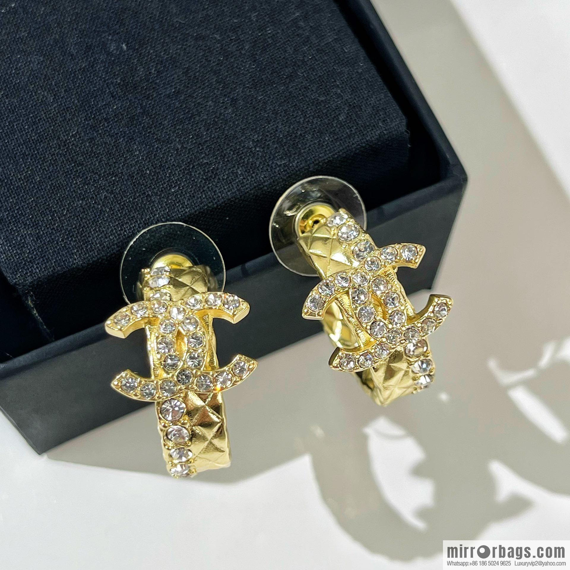 New ☑️ Chanel full diamond double c diamond stud earrings