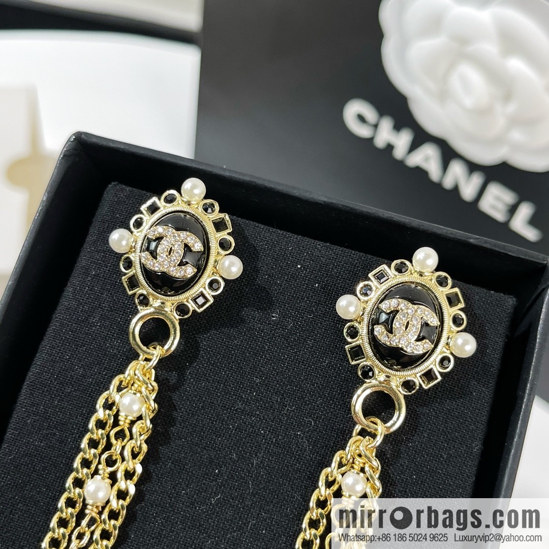 New ☑️ Chanel double c pearl tassel earrings