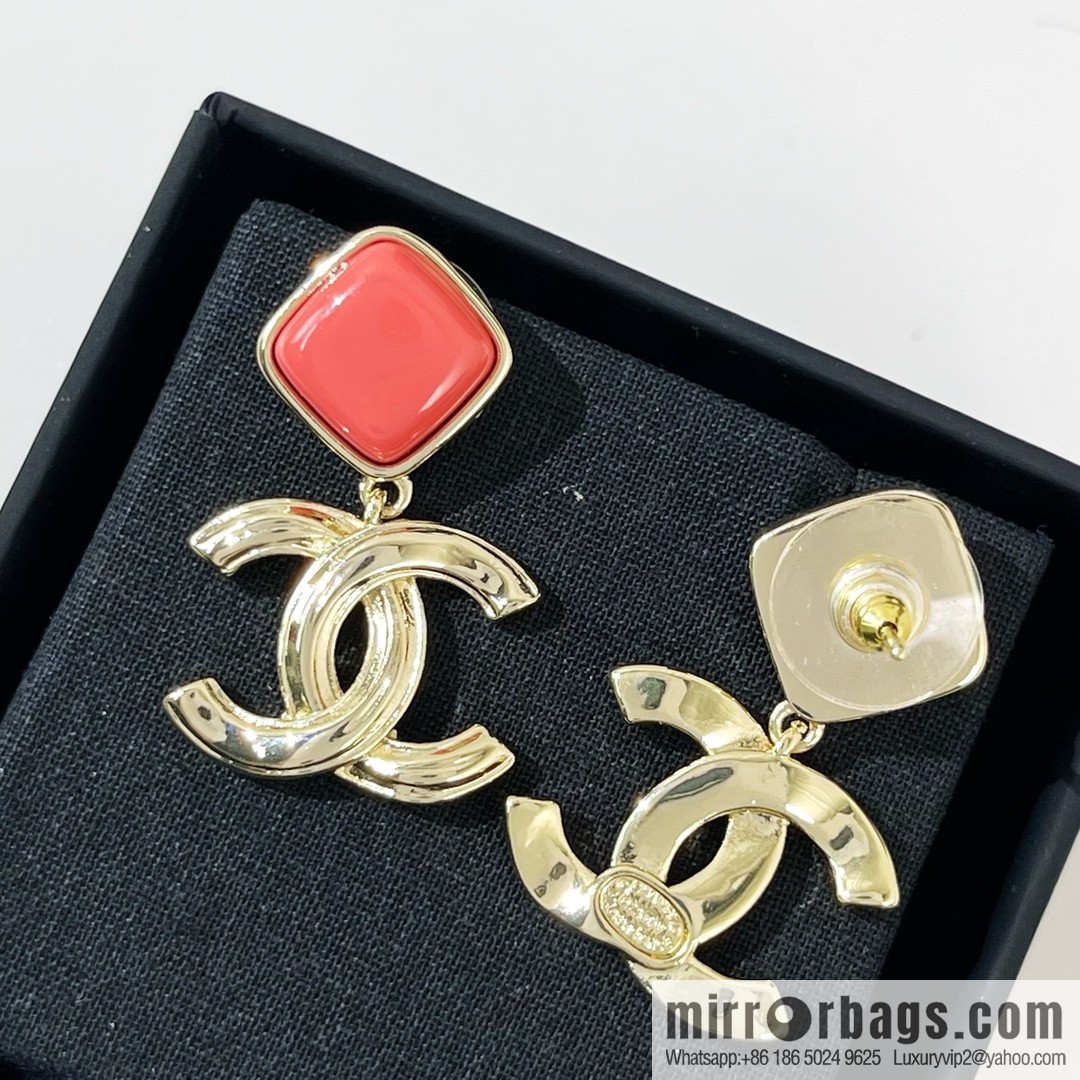 New ☑️ Chanel double c pink rhombus, stud earrings