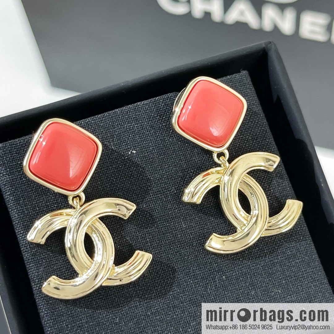 New ☑️ Chanel double c pink rhombus, stud earrings