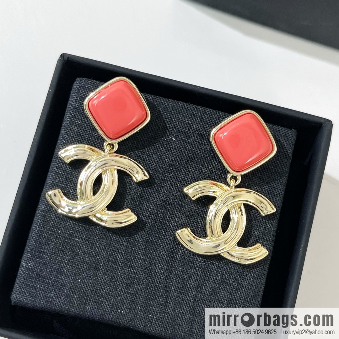 New ☑️ Chanel double c pink rhombus, stud earrings