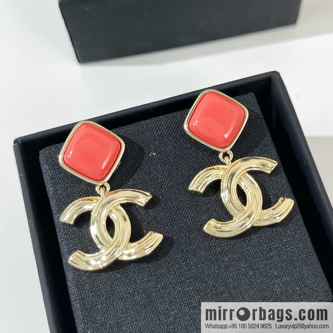New ☑️ Chanel double c pink rhombus, stud earrings