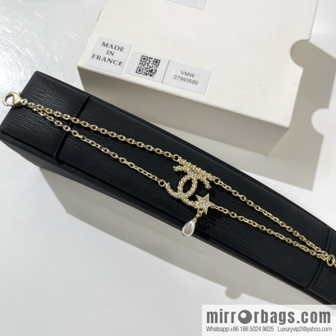 New ☑️ Chanel gold double c star bracelet necklace