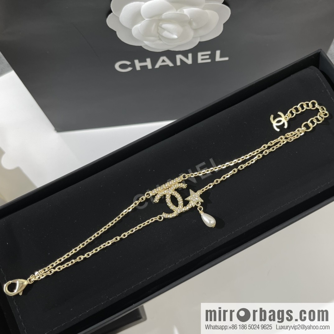 New ☑️ Chanel gold double c star bracelet necklace