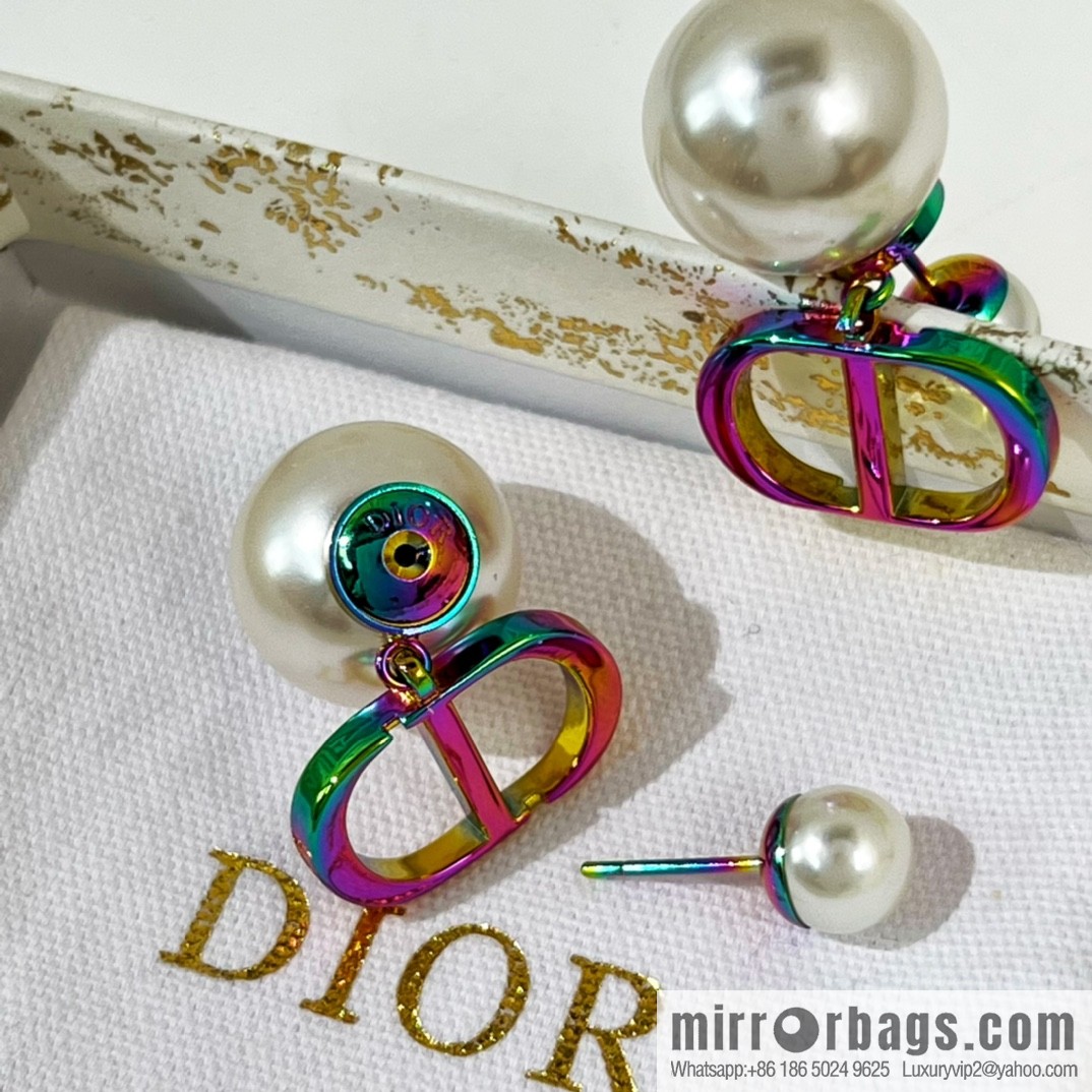 New ☑️ Dior CD size pearl stud earrings