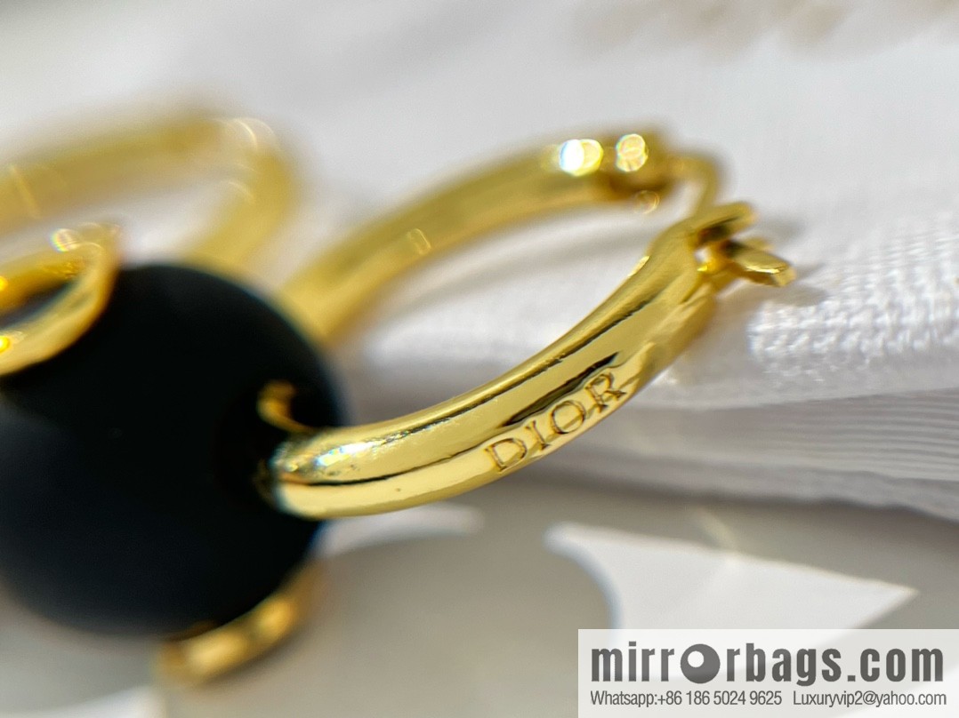 New ☑️ Dior CD black pearl stud earrings