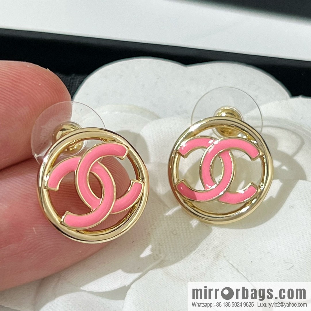 New ☑️ Chanel double c round stud earrings