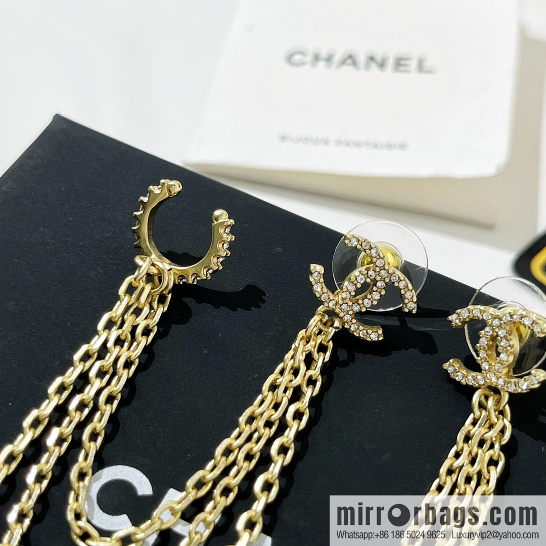 New ☑️ Chanel fringed 5-character star stud earrings clip