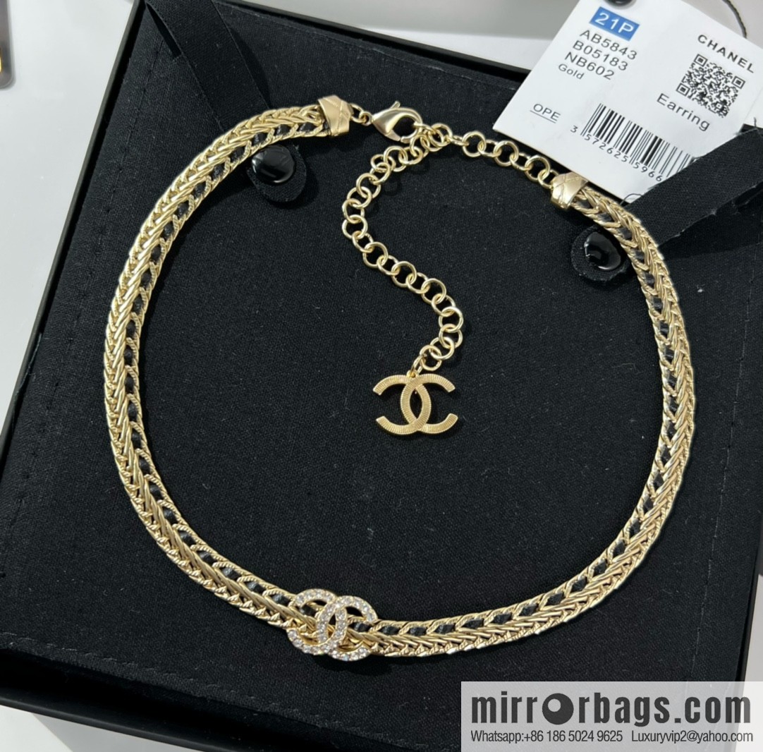 New ☑️ Chanel double c black leather rope necklace necklace