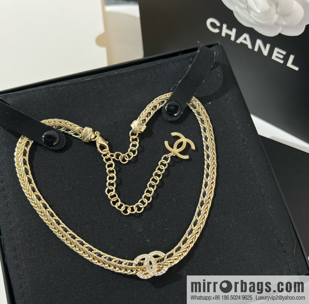 New ☑️ Chanel double c black leather rope necklace necklace