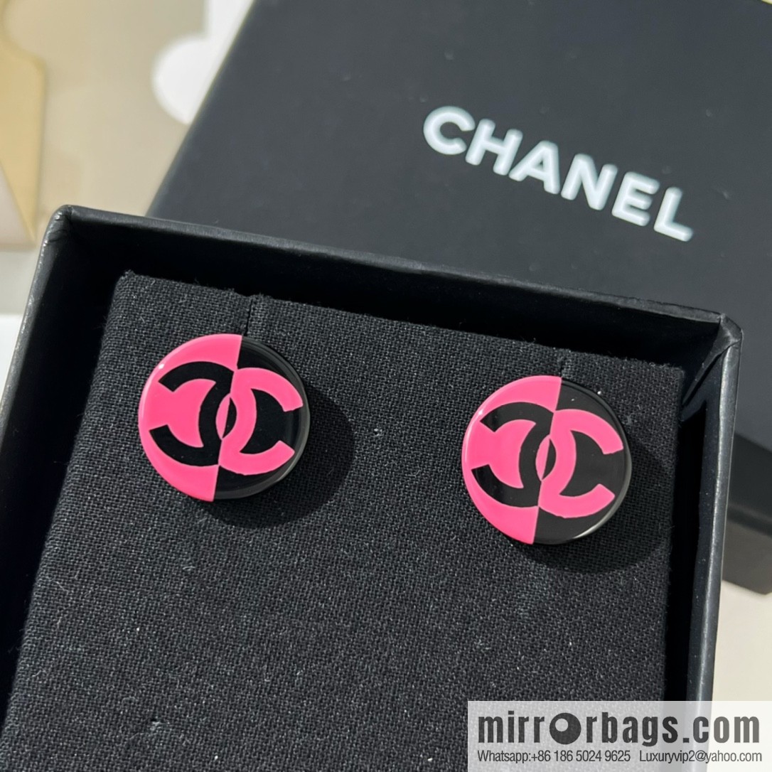 New ☑️ Chanel double c acrylic stud earrings
