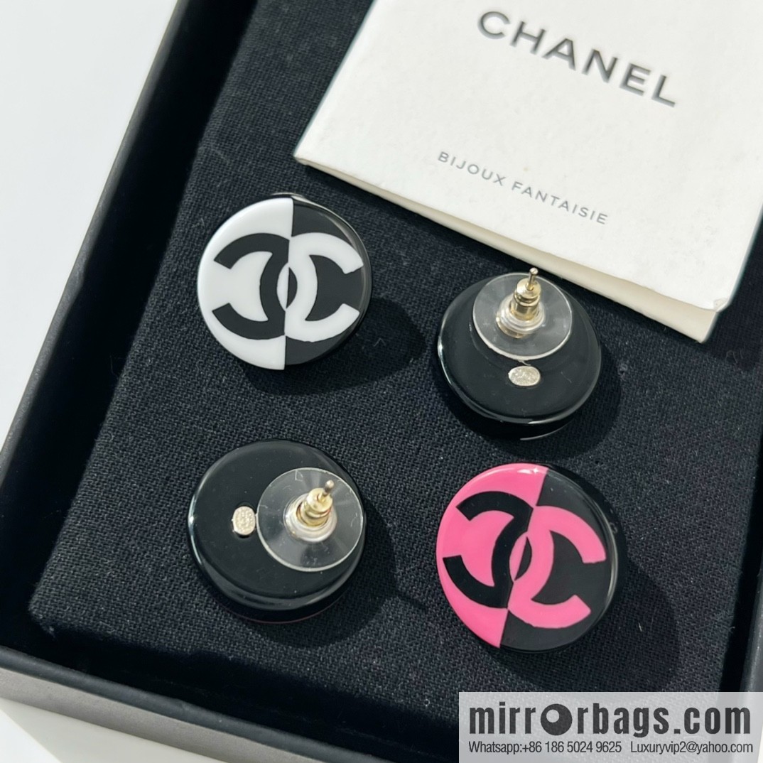 New ☑️ Chanel double c acrylic stud earrings