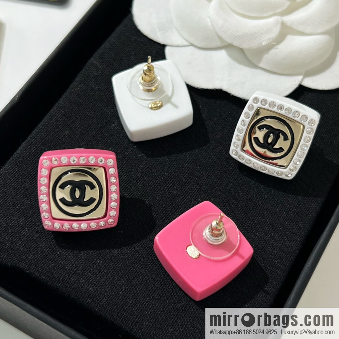 New ☑️ Chanel double c acrylic stud earrings