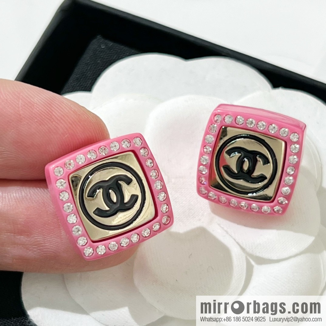 New ☑️ Chanel double c acrylic stud earrings