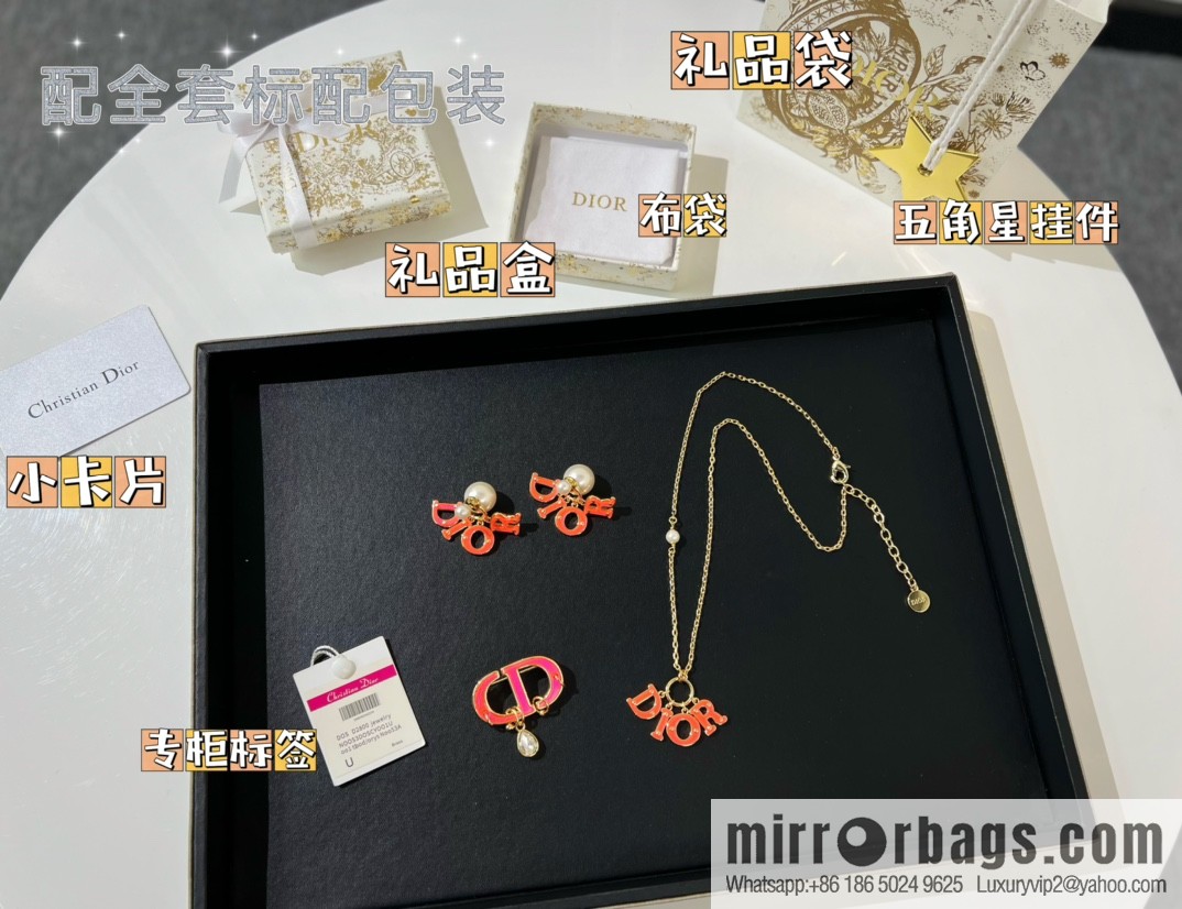 New ☑️ Dior CD brooch necklace earrings